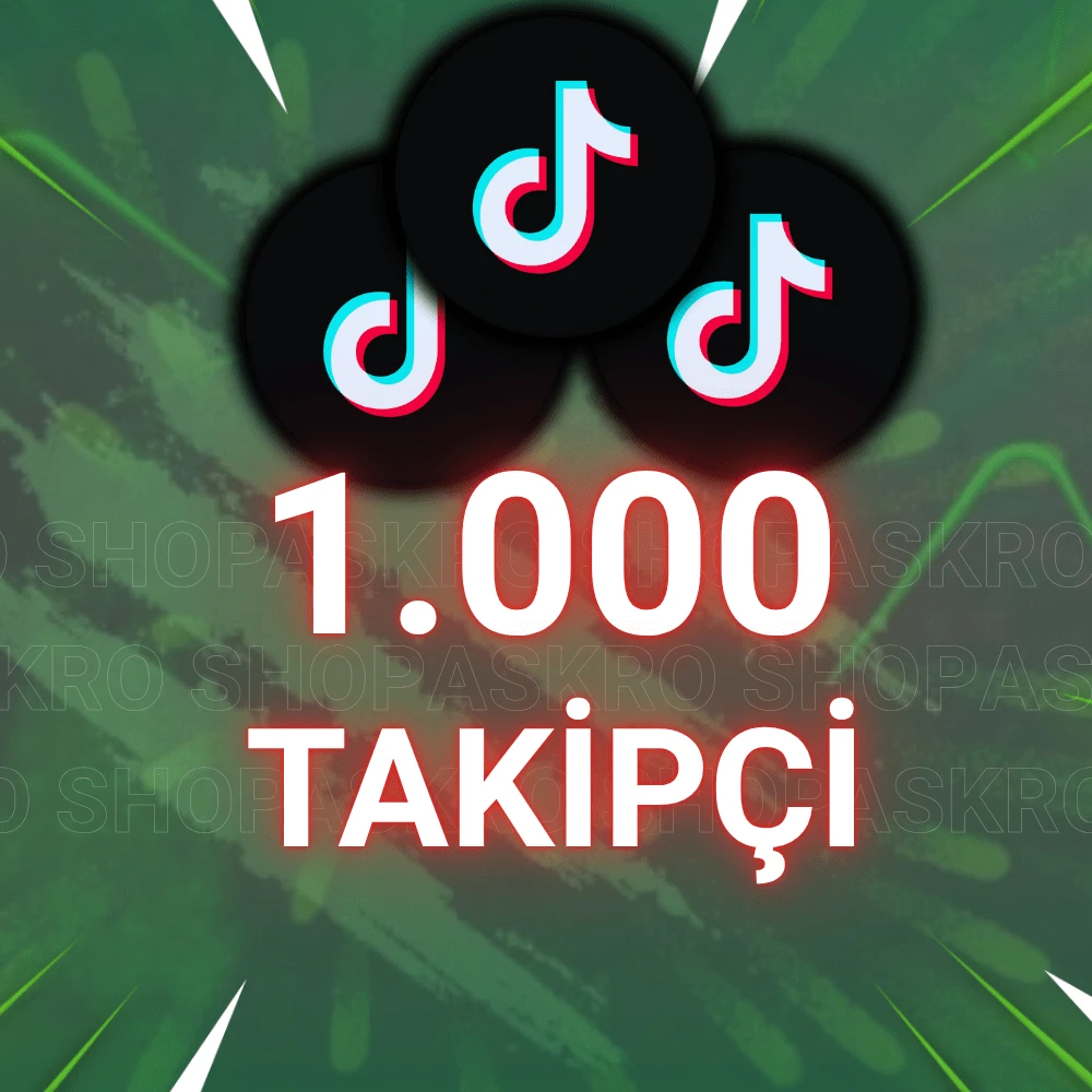 1000 TikTok Takipçi | 30 Gün Telafi Garantili | Hızlı Delivery